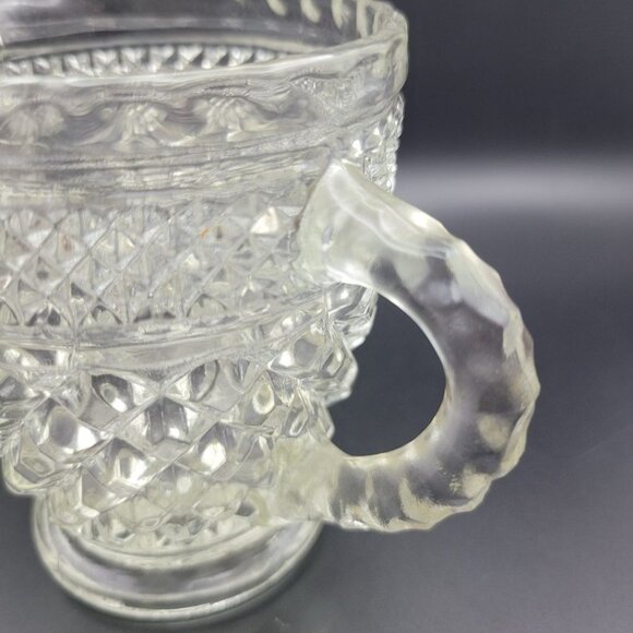Wexford Glass Creamer Pitcher 4 Inch Tall Textured Handle Vintage Replacement - Picture 3 of 8